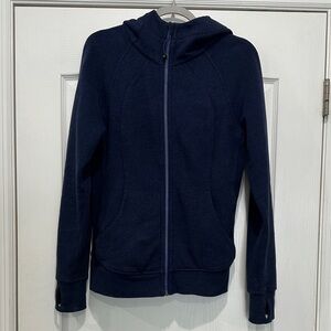 Lululemon scuba full zip hoodie navy blue size 8